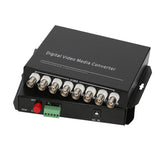 8 port Analog video fiber converters A set. PAL NTSC SECAM video over fiber extenders, FC Singlemode up 20Km for Video monitoring, Security Systems and more